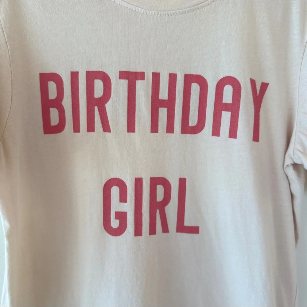 Brokedown Clothing Birthday Girl Graphic Tee Pink Size 6 USA